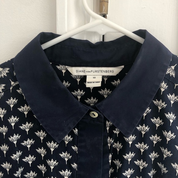 Diane von Furstenberg navy cotton dress - Picture 3 of 3